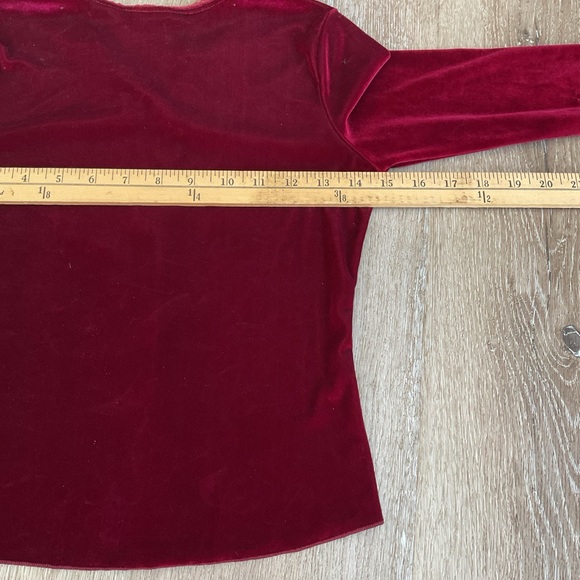 Knitworks - Long Sleeve Pullover Velvet Top - Maroon - Girls Size Medium - Picture 9 of 13
